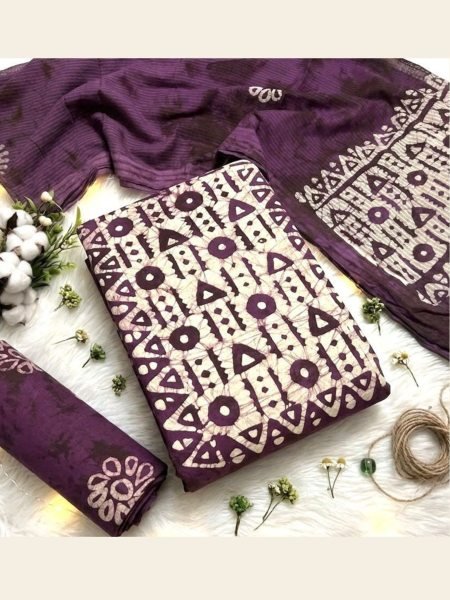 Royal Purple Wax Batik Print Fabric with Soft Feel, Long Lasting Print Quality 