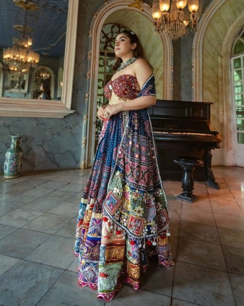 Royal Raas Maslin Cotton Lehenga with Digital Print &  Mirror Work for Navratri Nights Navratri Lehnega Choli