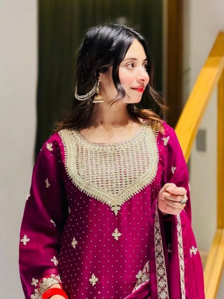Royal Rani Pink Fox Georgette Embroidered Sharara Set for Women Ready To Wear Collection