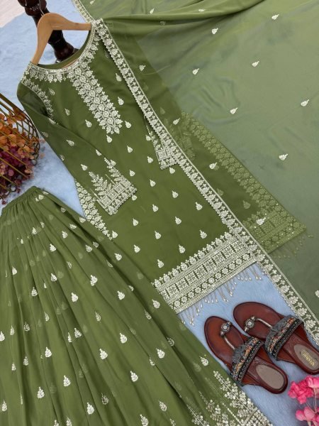 wholesale embroidered sharara suit with dupatta for festive season Ready To Wear Collection