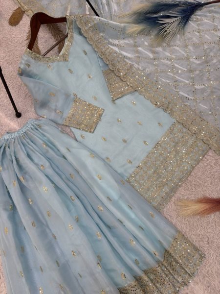 Royal Silk Embroidered Plazzo Suit Set  Ready To Wear Collection