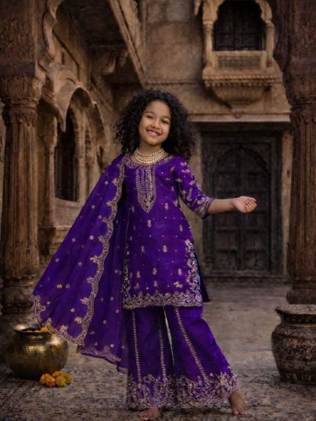 Royal Traditional Indian And Pakistani 3-Piece Formal Outfit for Girls  Kurtis