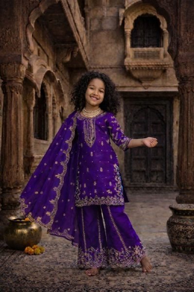 Royal Traditional Indian And Pakistani 3-Piece Formal Outfit for Girls  Girls Wear