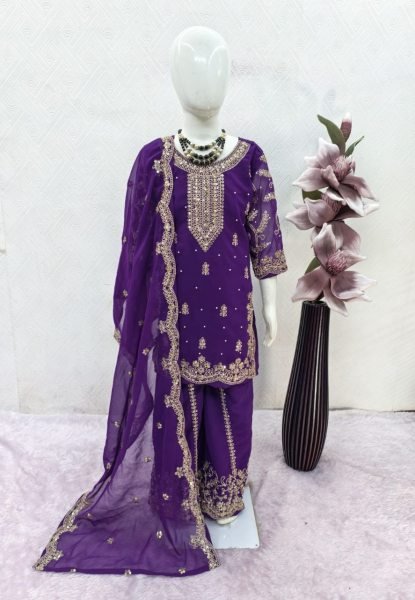 Royal Traditional Indian And Pakistani 3-Piece Formal Outfit for Girls  Girls Wear