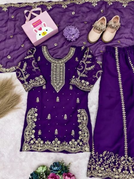 Royal Traditional Indian And Pakistani 3-Piece Formal Outfit for Girls  Girls Wear