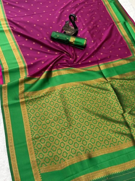Royal Two Tone Maroon Soft Silk Saree with Dual Zari Weaving for Special Occasions South Indian Saree 