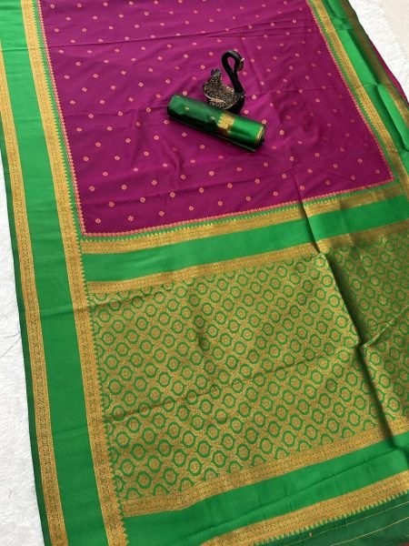 Royal Two Tone Maroon Soft Silk Saree with Dual Zari Weaving for Special Occasions South Indian Saree 