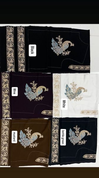 Royal Wine Velvet Jodhpuri Suit with Gold Peacock Embroidery Kurta Pajama Wholesale