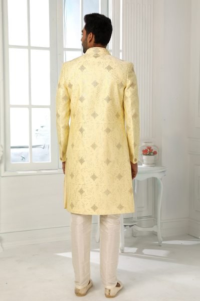 Royal Yellow Designer Jacket Kurta Set for Groom Wear at Wholesale Price Kurta Pajama Wholesale