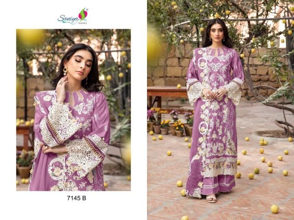 Saniya Trendz 7145 Cotton Chikankari Embroidered Pakistani Suits  Pakistani Suits Wholesale
