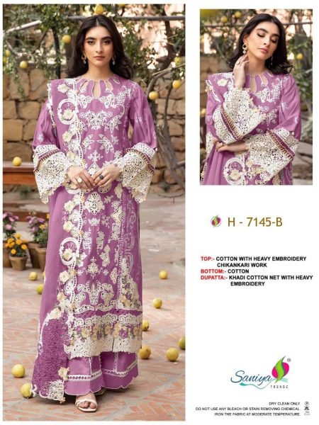 Saniya Trendz 7145 Cotton Chikankari Embroidered Pakistani Suits  Pakistani Suits Wholesale