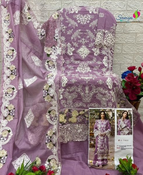 Saniya Trendz 7145 Cotton Chikankari Embroidered Pakistani Suits  Pakistani Suits Wholesale