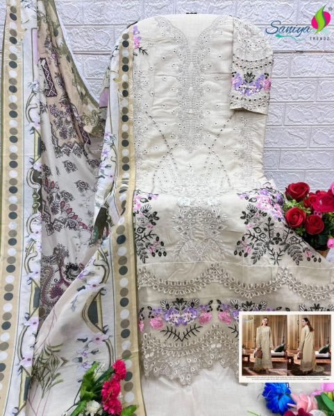 Saniya Trendz Lawn Cotton Suits with Embroidery Premium Wholesale Suit Pakistani Suits Wholesale