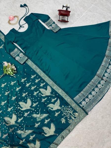 Satin silk Anarkali Gown Collection  At Wholesale Rate Ready To Wear Collection
