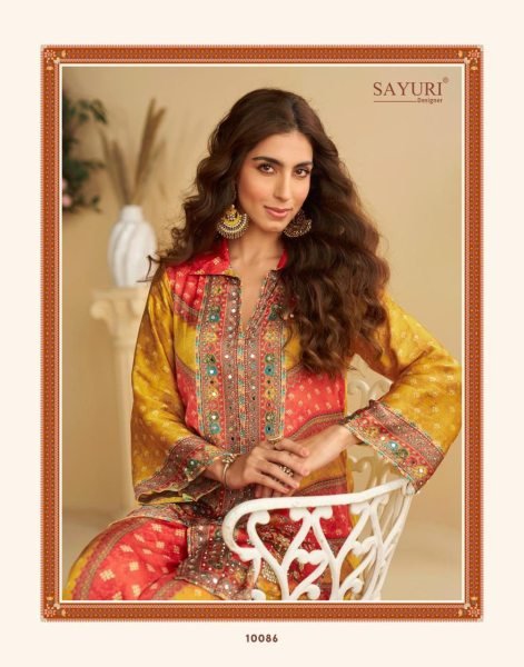 Sayuri Aura Premium Crep Silk Mirror Work 3 Piece Coord Sets at Wholesale Launch Full Set Salwar Kameez