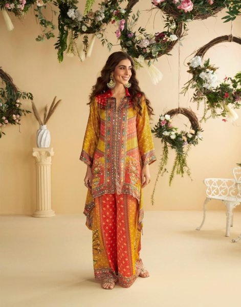 Sayuri Aura Premium Crep Silk Mirror Work 3 Piece Coord Sets at Wholesale Launch Full Set Salwar Kameez