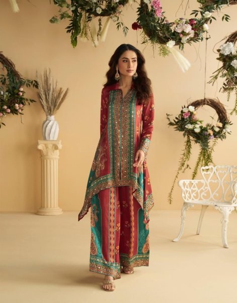 Sayuri Aura Premium Crep Silk Mirror Work 3 Piece Coord Sets at Wholesale Launch Full Set Salwar Kameez