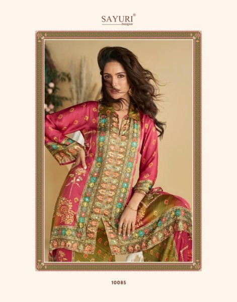Sayuri Aura Premium Crep Silk Mirror Work 3 Piece Coord Sets at Wholesale Launch Full Set Salwar Kameez