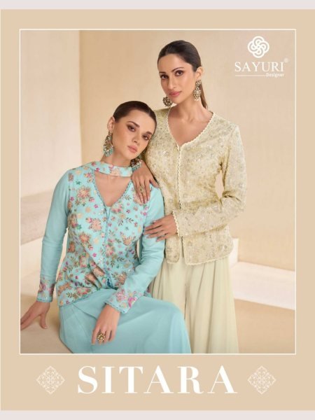 Sayuri Designer Free Size Stitched Real Georgette Suits  Designer Plazzo Salwar Suits Wholesale
