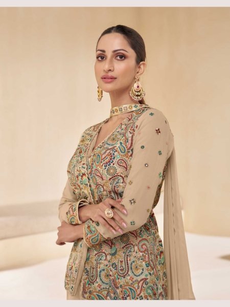 Sayuri Designer Free Size Stitched Real Georgette Suits  Designer Plazzo Salwar Suits Wholesale