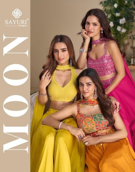 Sayuri Designer Indo Western Outfit Ready To Wear 3Pc Set Designer Plazzo Salwar Suits Wholesale