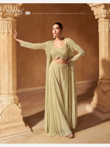 Sayuri Designer Meraki Real Georgette Western Wear Collection  Wedding Bridal Dress Wholesale