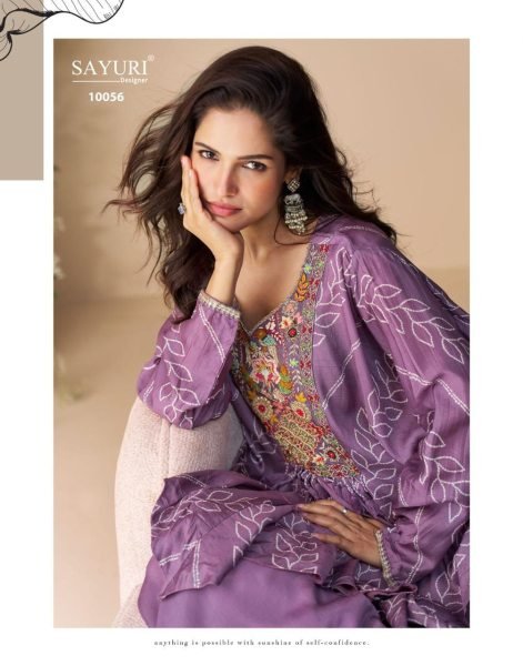 Sayuri Lavender Chinon Silk Designer Poncho Set For Boutiques and Resellers Designer Plazzo Salwar Suits Wholesale