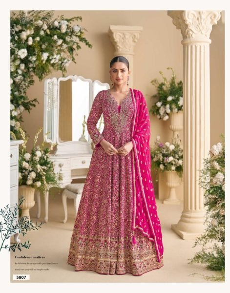 Sayuri Parampara Free Size Stitched Georgette Gown Premium Partywear 3 Piece Set Anarakali Gown Wholesale