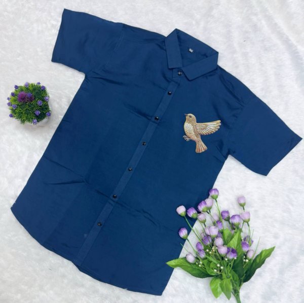 Seamless Blue Men Printed Cotton Shirt with Matching Dhoti at Wholesale Rate Mens Shirt