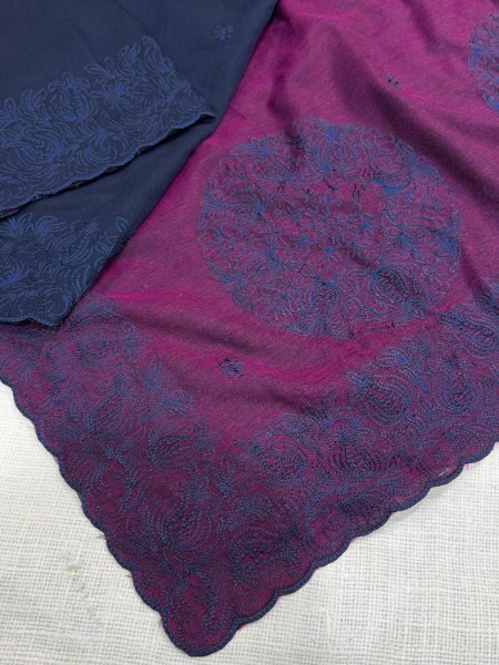 Seamless Navy Blue Designer Mul Cotton Saree with Jacquard Pallu and Running Blouse at Factory Price Cotton Sarees Wholesale