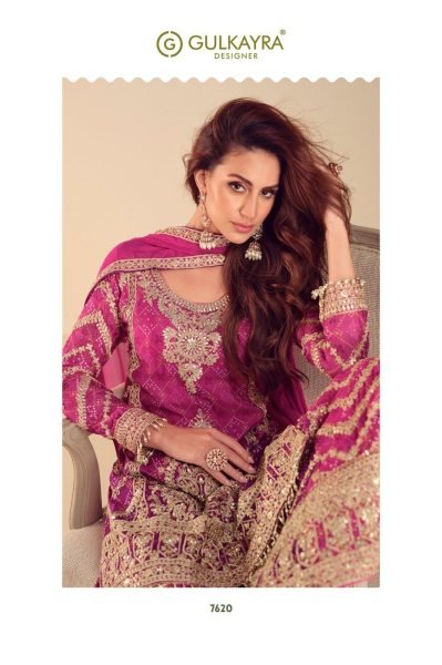 Seamless Pink Chinon Digital Print Suit Set with Hand Embroidery Work Designer Plazzo Salwar Suits Wholesale