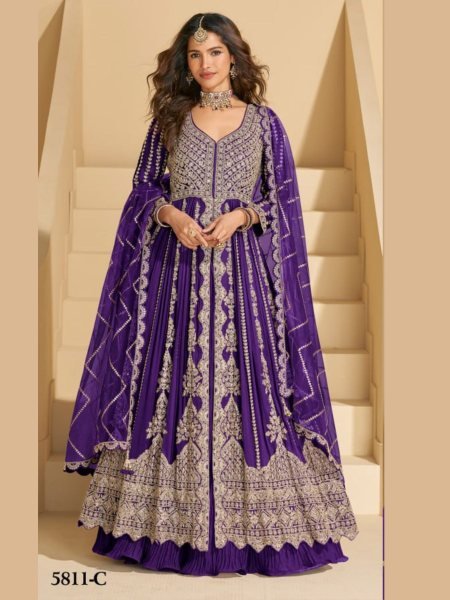 Semi Stitched Premium Collection Anarkali In Wholesale Price Salwar Kameez