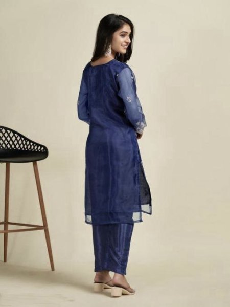 Shop this look  Trendy Organza Dupatta Set for Women   Girls     Elegant Ethnic Wear  3 Piece Kurti Set