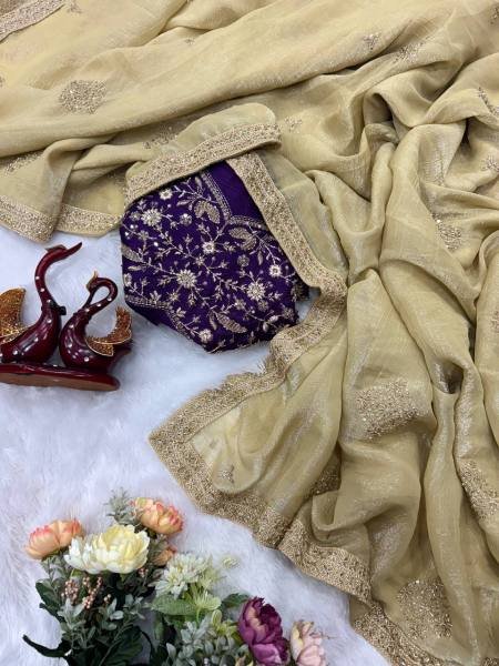 Shraddha Srinath Soft Crunchy Silk Designer Saree with Beads and Sequins Work Bollywood Fancy Sarees Wholesale