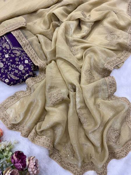 Shraddha Srinath Soft Crunchy Silk Designer Saree with Beads and Sequins Work Bollywood Fancy Sarees Wholesale