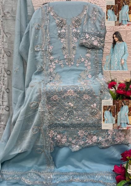 Shree Fab K-5344-E Embroidered Chiffon Suit with Dupatta at Manufacturer Rate Embroidery Suits Wholesale