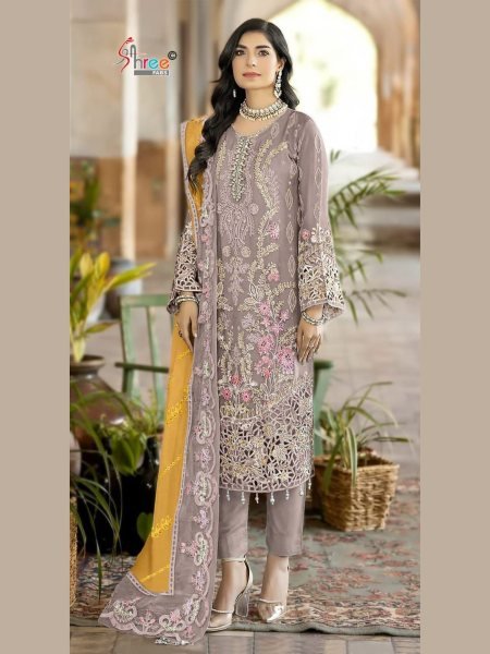 Shree Fab SF 5539 C Chiffon Suit with Hand Khatli   Cut Work at Wholesale Rate Churidar Salwar Suits Wholesale