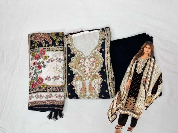 Shree Fabs KT 286 Digital Print Maslin Suit with Aari Work Bottom and Dupatta for Daily Wear Wholesale Printed Salwar Kameez 