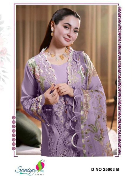 Saniya Trendz Cotton Lawn Embroidered Suits Designer Pakistani Collection Salwar Kameez