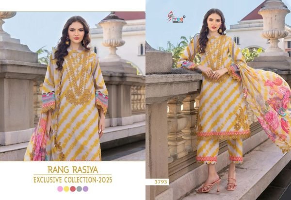 Shree Rang Rasiya 2025 Unstitched Pakistani Lawn Suits Self Embroidery   Embroidered Dupatta Set Pakistani Suits Wholesale