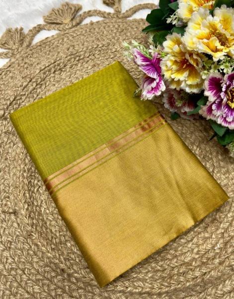 Simple Green Plain Cotton Saree with Running Blouse For South Indian Woman South Indian Saree 