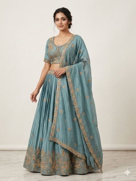 Sky Blue Designer Lehenga for Resellers and Boutique Collection  Lehenga