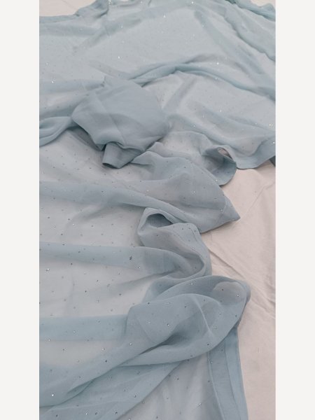 Sky Blue Georgette Saree  Georgette Sarees Wholesale