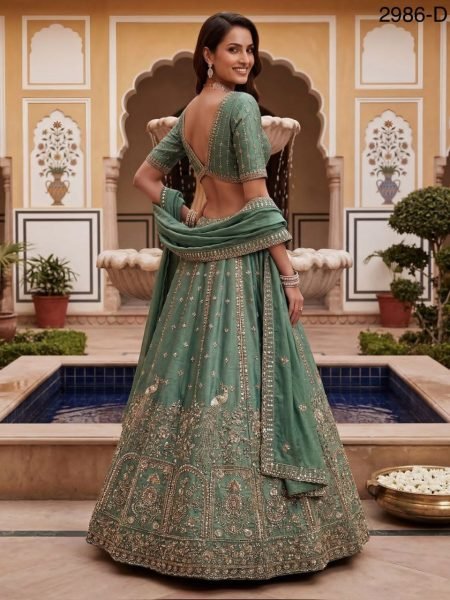 Sky Blue Premium Designer Lehenga with Hand Embroidery for Women Bridal Lehenga Choli