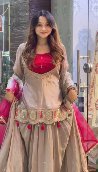 Sleek Begie Heavy Chinon Silk Lehenga Choli Set with Coding Sequin Work for Festival Ready To Wear Collection