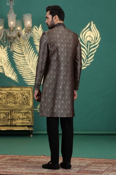 Sleek Black Premium Groom Style Banarasi Kurta Pajama with Heavy Embroidery Kurta Pajama Wholesale