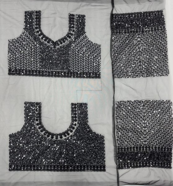 Sleek Black Women s Butterfly Net Saree with Heavy Multi Sequins Embroidery Work Bollywood Fancy Sarees Wholesale