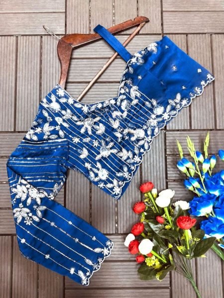 Sleek Blue Premium Embroidered Lehenga Set for Wedding and Party Wear Bridal Lehenga Choli