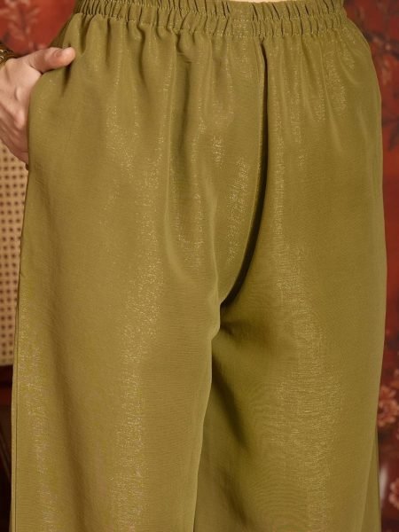 Sleek Olive Green Latest Short Kurti Collection With Zari Embroidery Work At Lowest Price  Ready To Wear Collection