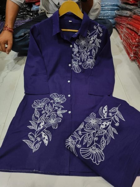 Sleek Purple Comfortable Cotton Co Ord Set for Summer Casual Wear CO ORD Sets